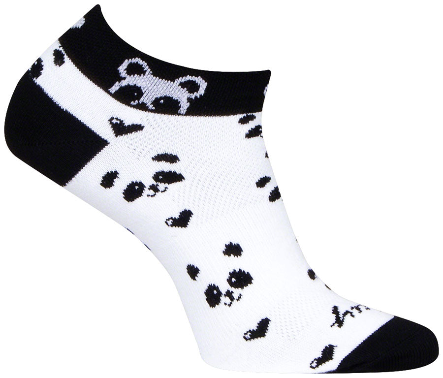 SockGuy Classic Low Panda Socks - 1" Womens Small/Medium