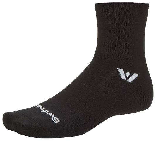 Swiftwick Aspire Quarter Crew High Socks - Circuit Black Small