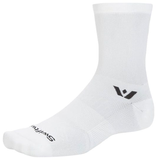 Swiftwick Aspire Mid-Crew Socks - Circuit White Medium