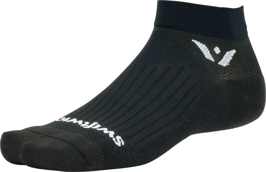 Swiftwick Aspire Ankle Socks - 1" Black X-Large