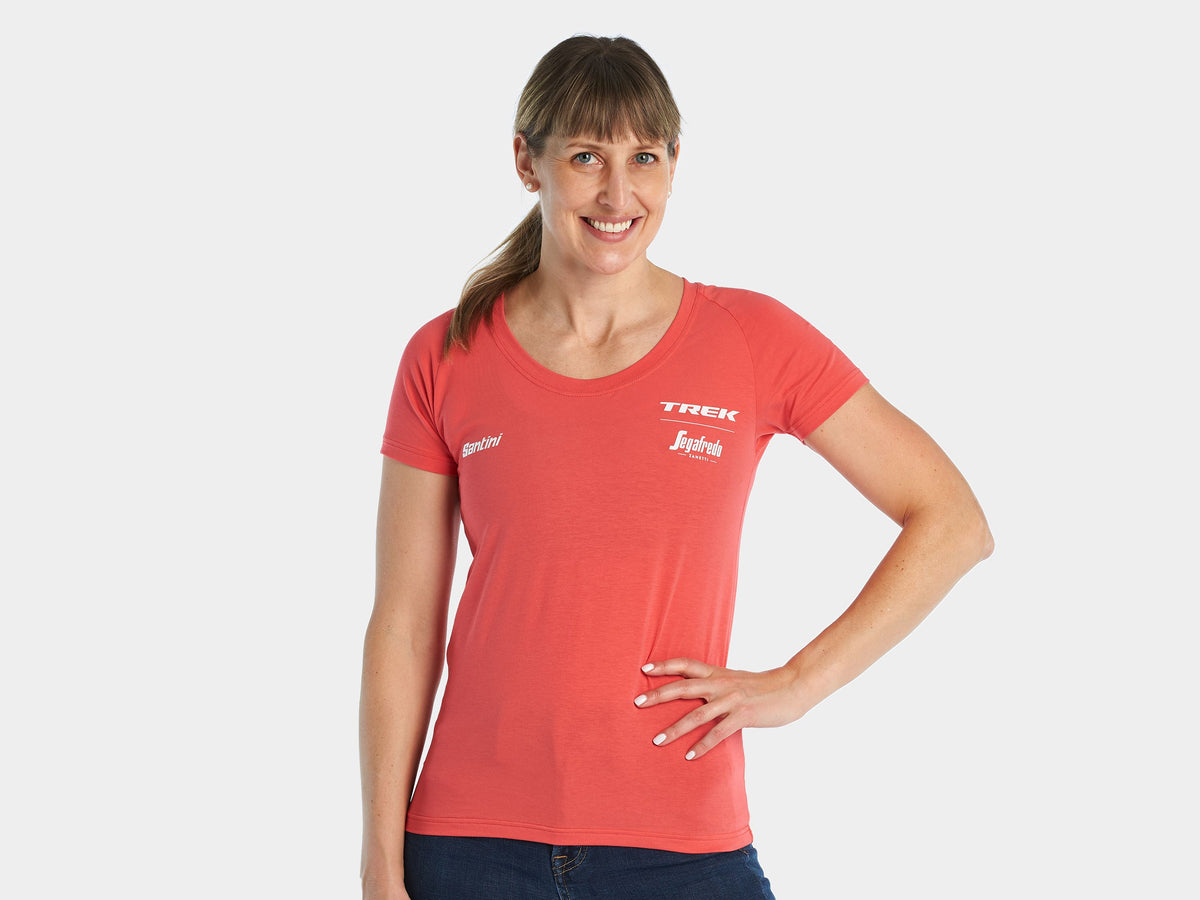 Shirt Santini Trek-Segafredo Tee Women MD Radioactive Coral