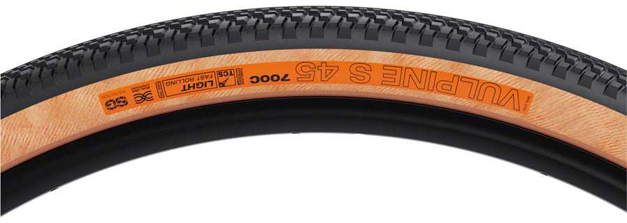 WTB Vulpine S Tire - 700 x 45 TCS Tubeless Folding BLK/Tan Light/Fast Rolling Dual DNA SG