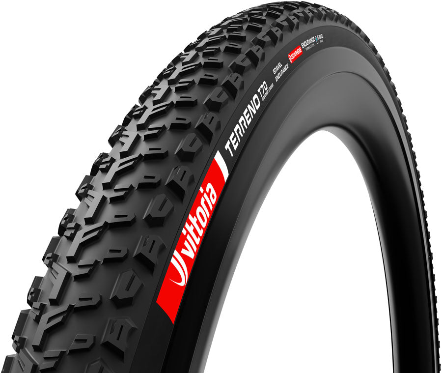 Vittoria Terreno T70 Coarse Loose Tire - 700 x 45 Tubeless Folding BLK Gravel Endurance Graphene G2.0