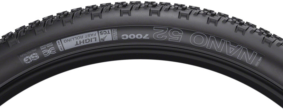 WTB Nano Tire - 700 x 52 TCS Tubeless Folding BLK Light/Fast Rolling Dual DNA SG