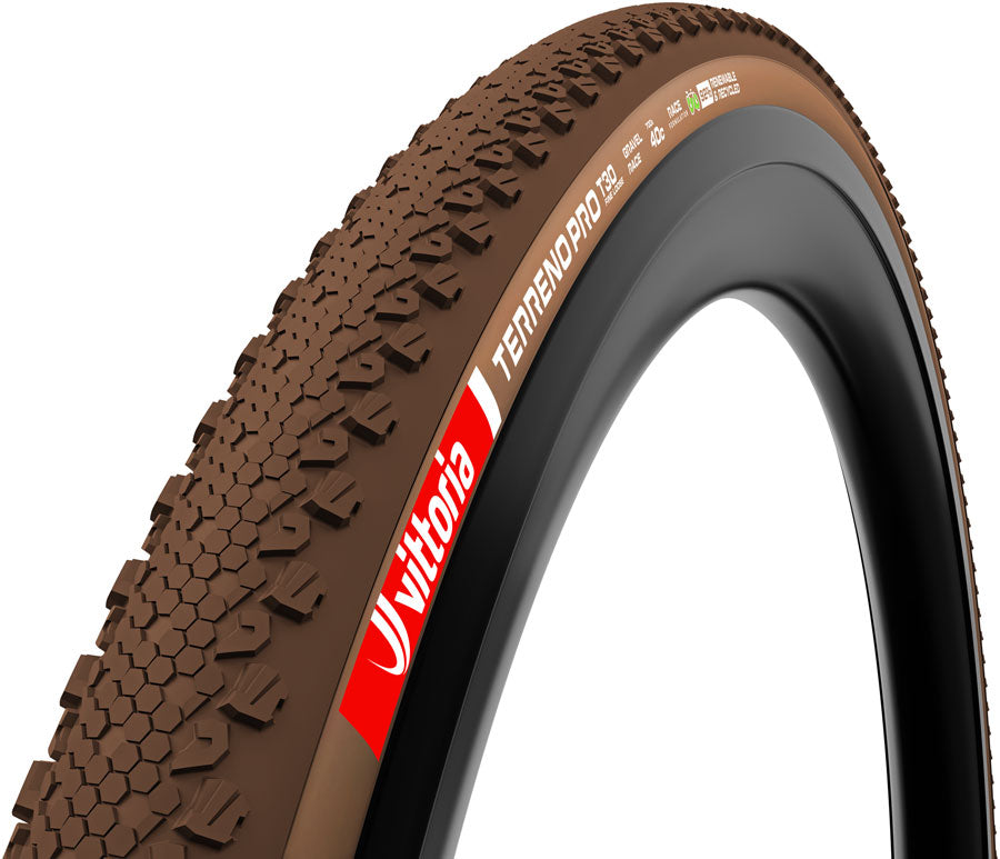 Vittoria Terreno Pro T30 Fine Loose Tire - 700 x 45 Tubeless Folding BLK/Brown Eco Gravel Race