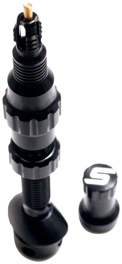 Stans Tubeless Exo-Core Valve Stems - Alloy Extra Tall Black Pair