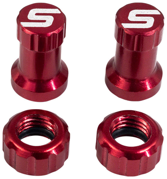 Stans Tubeless Valve Stem Cap Color Kit - Red Pair