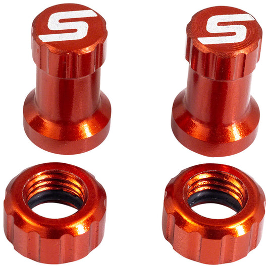 Stans Tubeless Valve Stem Cap Color Kit - Orange Pair