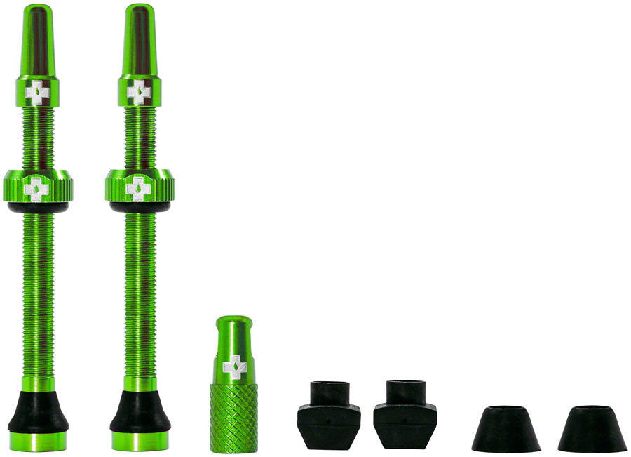 Muc-Off Tubeless Valve Kit: Green fits Road and Mountain 60mm Pair