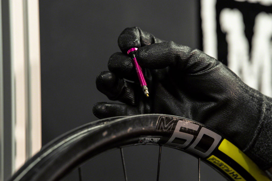 Muc-Off Tubeless Valve Kit: Pink fits Road and Mountain 60mm Pair