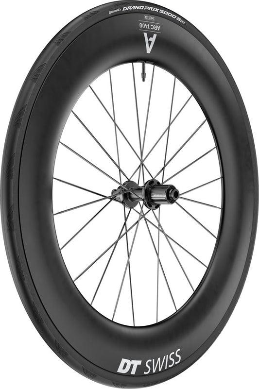 DT Swiss ARC 1400 DiCut 85 Rear Wheel - 700 12 x 142mm Center-Lock HG11 Road/XDR Ratchet EXP 36 BLK WTS w/GP5000 STR Tire