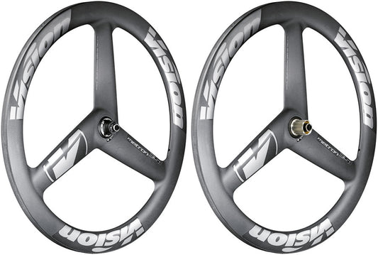 Vision Metron 3-Spoke Wheelset Tubeless 700c 3-Spoke Aero Design Disc Brake Center Lock Rotor Mount – BLK