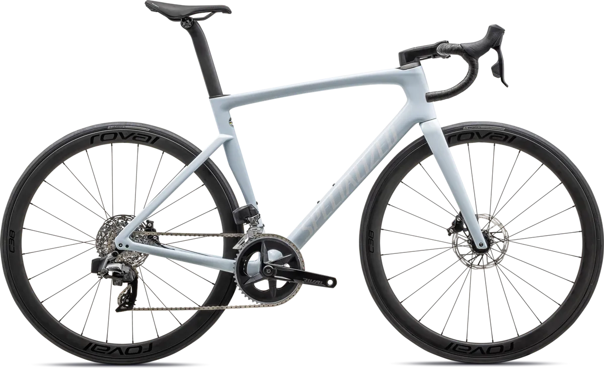 Tarmac SL7 Expert - SRAM Rival AXS - Gloss Morning Mist/White / 44