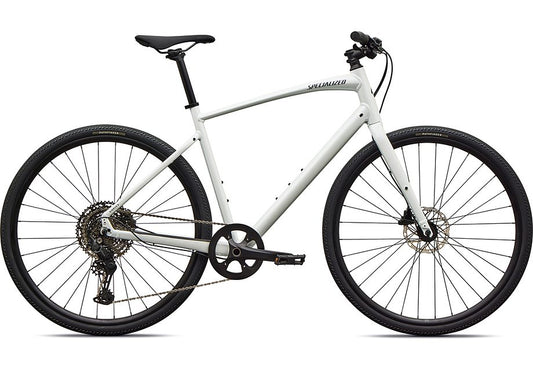 2026 Specialized Sirrus X 3.0 Km Bike Gloss Metallic White Silver / Metallic Deep Marine Frost Reflective L