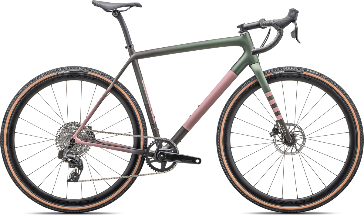 Crux Expert - SRAM Rival XPLR eTap AXS - Satin Cypress Metallic / Doppio / Dusky Pink / Champagne / 49