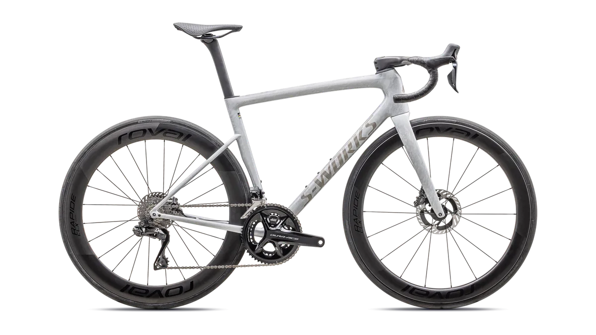 S-Works Tarmac SL8 - Shimano Dura-Ace Di2 - Gloss Dove Grey / Silver Dust Blurred Impasto / Black Pearl / 44
