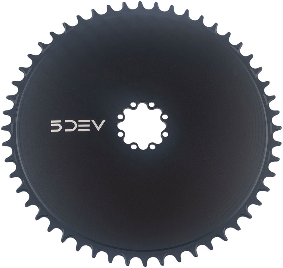 5DEV Aero Direct Mount Chainring - 52t 8-Bolt 7mm Offset Aluminum Black