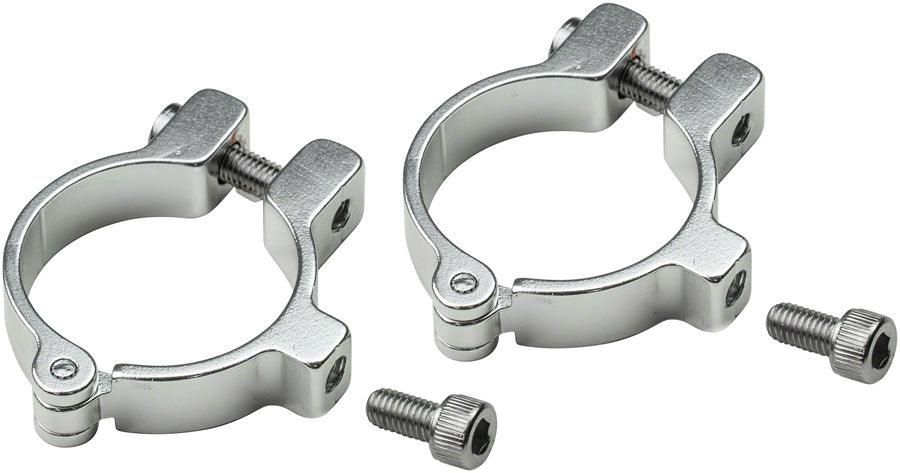 Velo Orange Hinged Water Bottle Cage Clamps - 28.6mm Silver