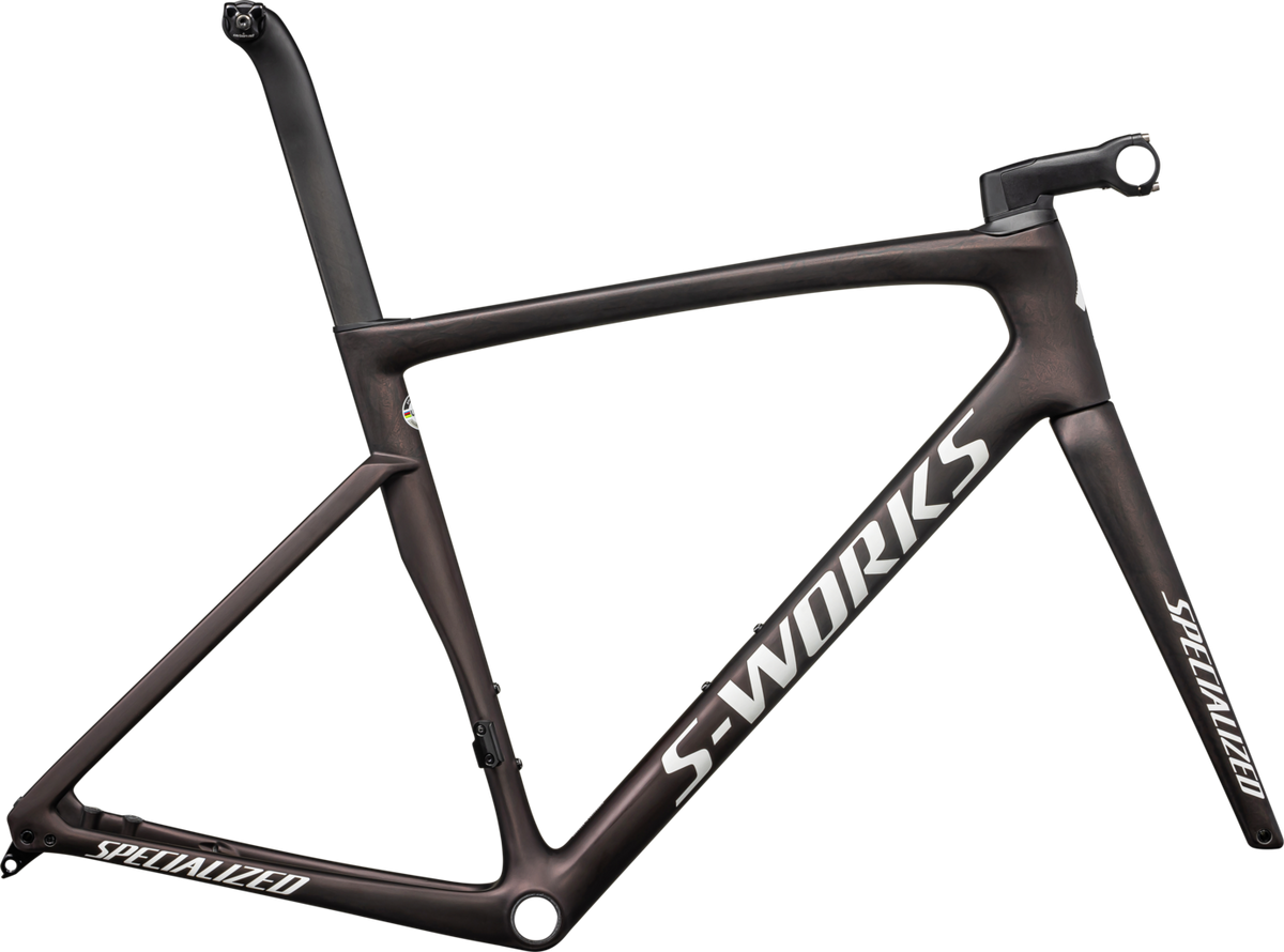 S-Works Tarmac SL7 Frameset - FACT 12r Carbon - Satin Red Onyx Granite over Black/ Metallic White Silver / 44