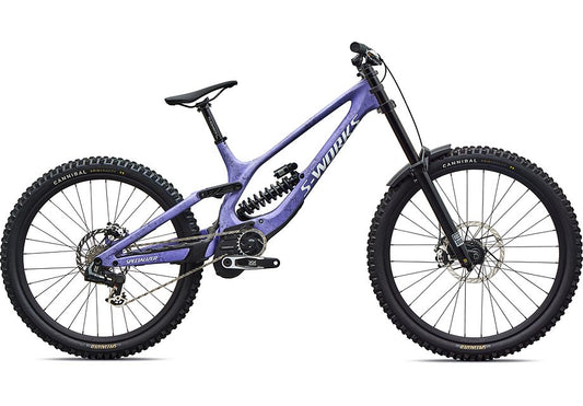 2027 Specialized Demo 11 S-Works Bike Satin / Powder Indigo Tint / Black Tint Carbon / White S3