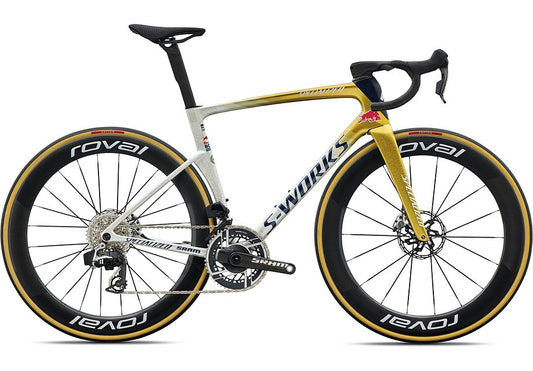 2027 Specialized Tarmac Sl9 S-Works Remco Rb Team Replica Bike Gloss Metallic White Silver/Gold Peral/Deep Bule 49