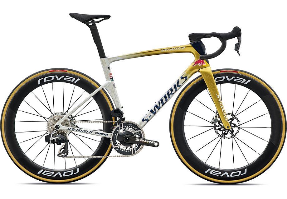 2027 Specialized Tarmac Sl9 S-Works Remco Rb Team Replica Bike Gloss Metallic White Silver/Gold Peral/Deep Bule 56