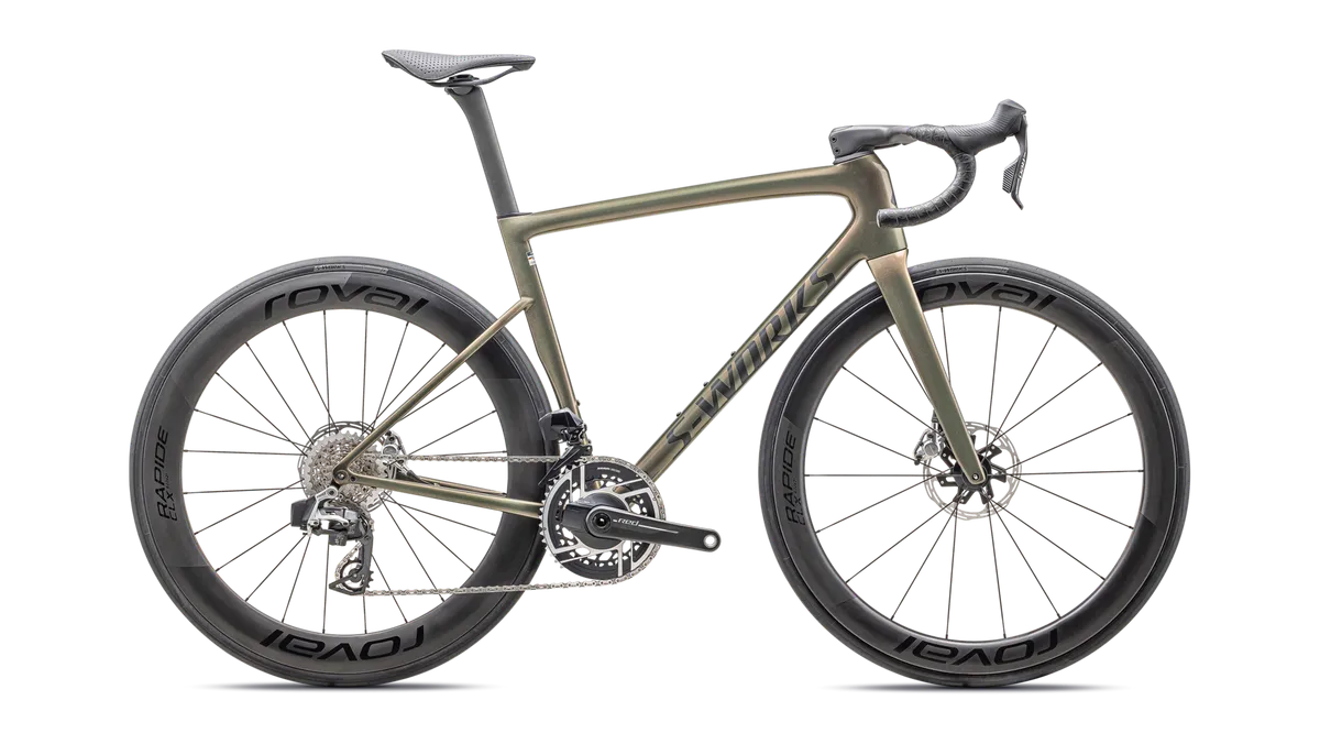 S-Works Tarmac SL8 – SRAM RED AXS - Gloss Cypress Metallic / Magenta To Gold Pearl / Satin Black Metallic / 44