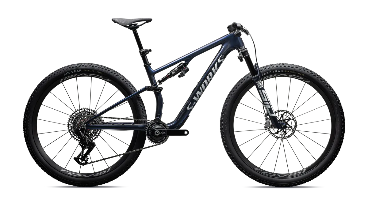 S-Works Epic 8 – SRAM XX SL AXS, RockShox Ultimate Flight Attendant - Gloss Cyan Blue Pearl / S