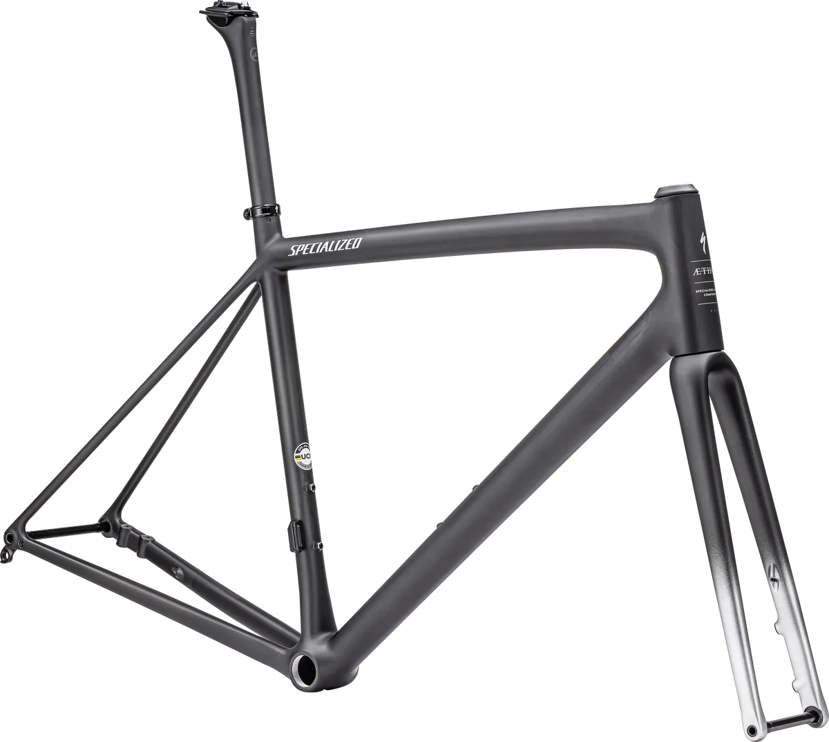 Aethos Frameset - FACT 10r Carbon - Satin Carbon/Flake Silver / 49