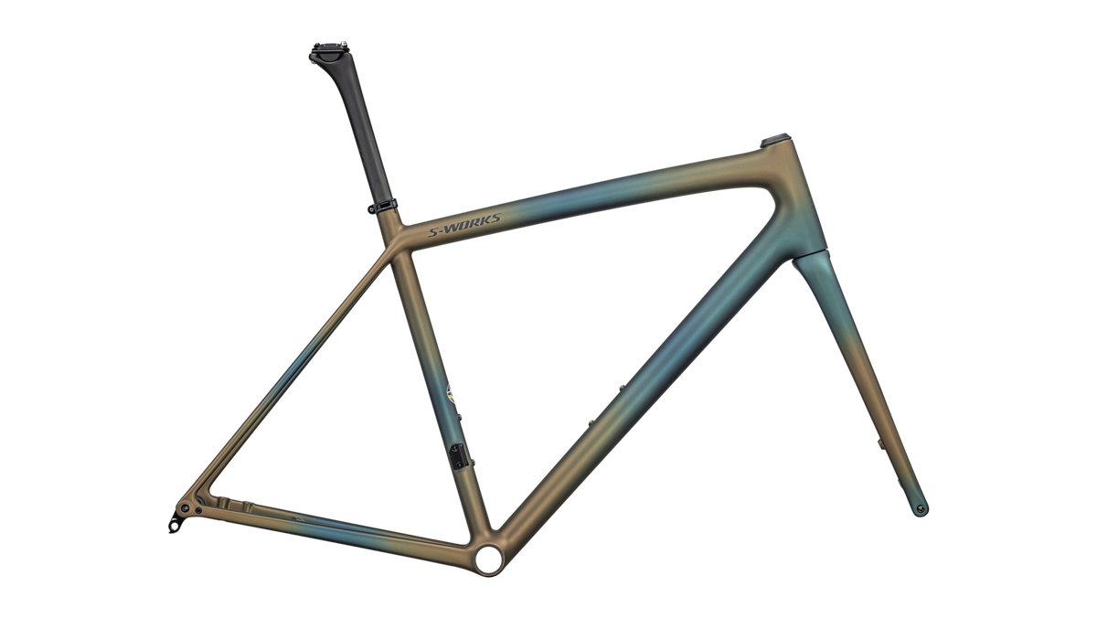 S-Works Aethos Frameset - FACT 12R Carbon - Satin Deep Lake Metallic / Green Pearl + Burnt Gold Metallic Fades / Dark Navy / 49
