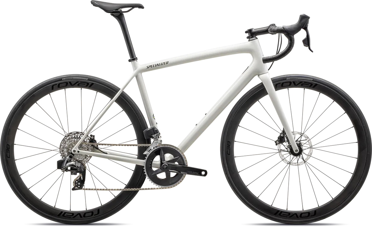 Aethos Expert - SRAM Rival eTAP AXS - Gloss Dune White/Metallic Obsidian / 49