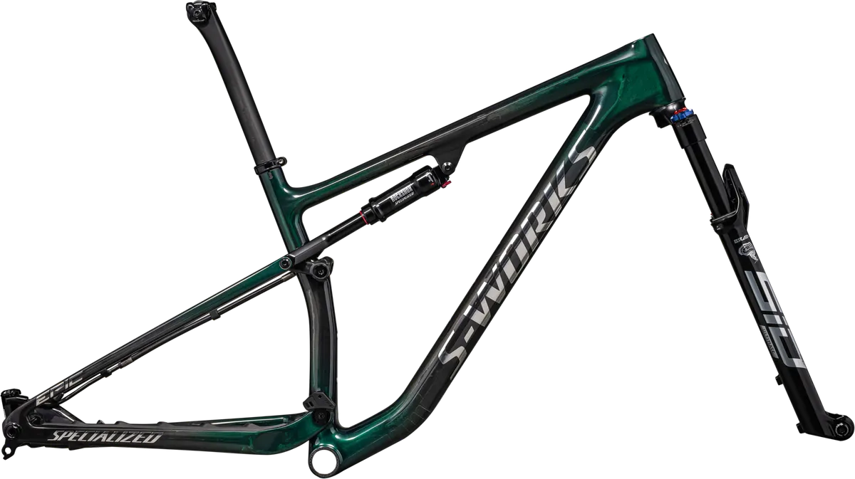 S-Works Epic Frameset - GLOSS GREEN TINT FADES OVER CARBON / CHROME / XS