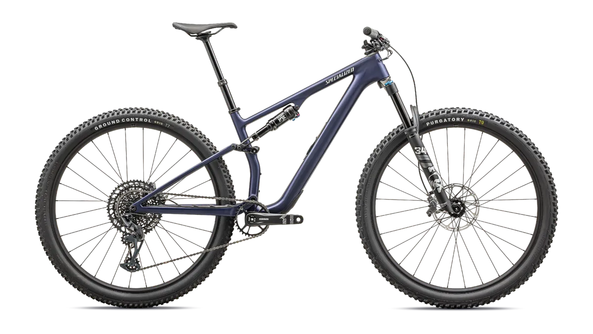Epic 8 EVO Comp - SRAM GX Eagle, FOX Performance - Satin Blue Onyx/Dune White / XS