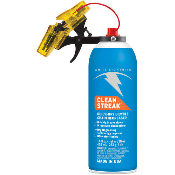 White Lightning Chain Cleaner + Clean Streak 12oz aerosol