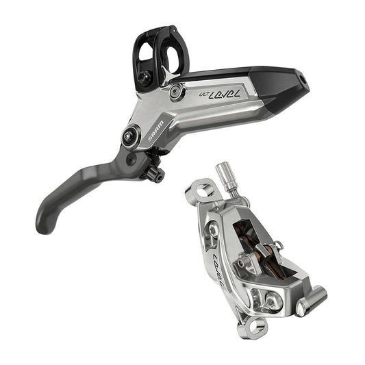 SRAM Level Ultimate Stealth Disc Brake Lever - Rear Post Mount 4-Piston Carbon Lever Titanium Hardware BLK/Silver C1 Disc Brake & Lever SRAM   