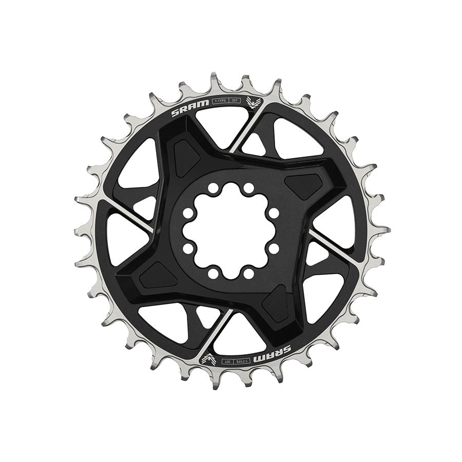 SRAM X0 Eagle T-Type Direct Mount Chainring - 30t 12-Speed 8-Bolt Direct Mount 3mm Offset Aluminum BLK D1 Chainrings SRAM   