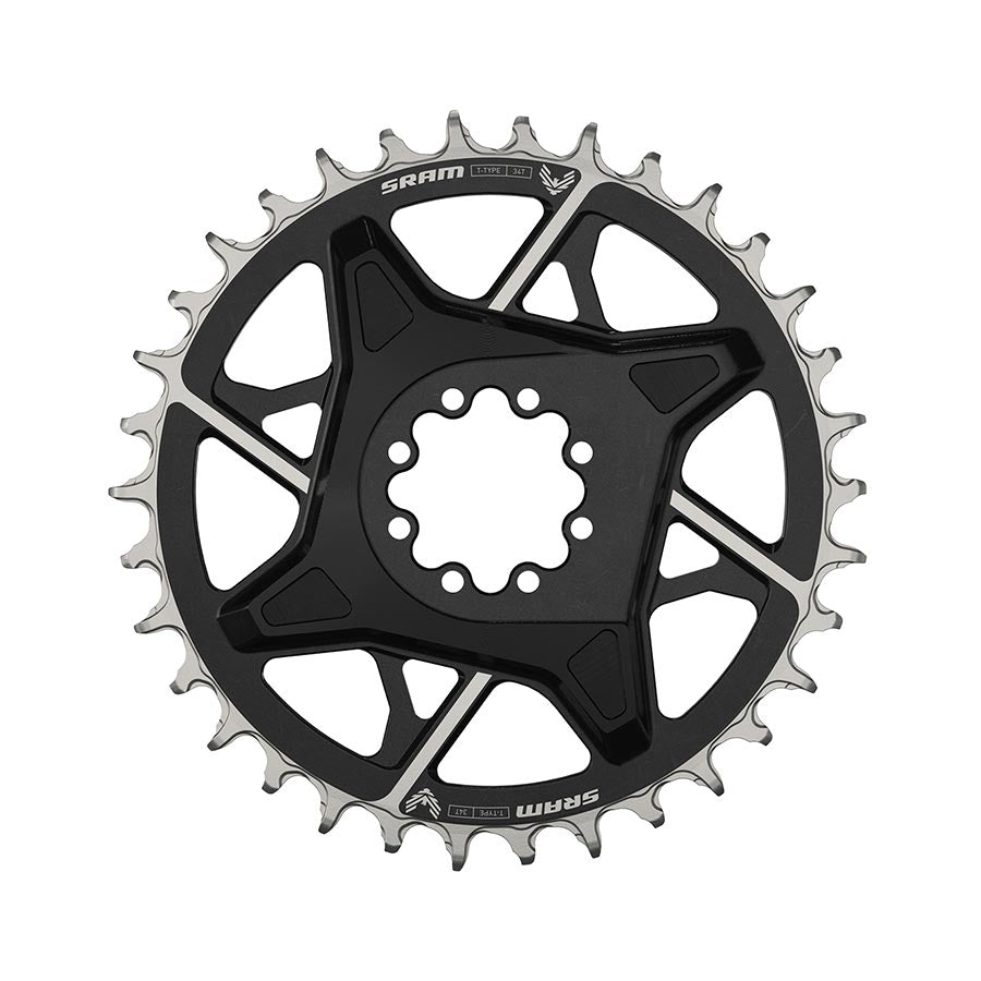 SRAM X0 Eagle T-Type Direct Mount Chainring - 34t 12-Speed 8-Bolt Direct Mount 3mm Offset Aluminum BLK D1 Chainrings SRAM   