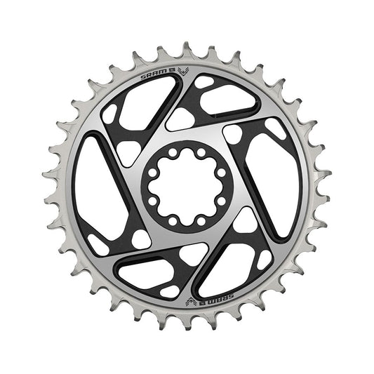 SRAM XX SL Eagle T-Type Direct Mount Chainring - 34t 12-Speed 8-Bolt Direct Mount 0mm Offset Aluminum BLK/Silver D1 Chainrings SRAM   