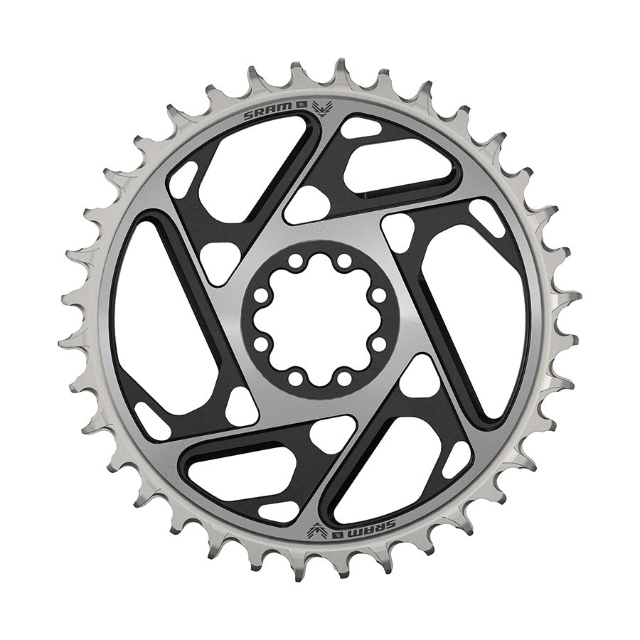 SRAM XX SL Eagle T-Type Direct Mount Chainring - 36t 12-Speed 8-Bolt Direct Mount 0mm Offset Aluminum BLK/Silver D1 Chainrings SRAM   