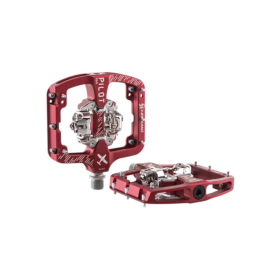 Chromag Pilot BA Pedals - Dual Sided Clipless 9/16" Red Wide Pedals Chromag   