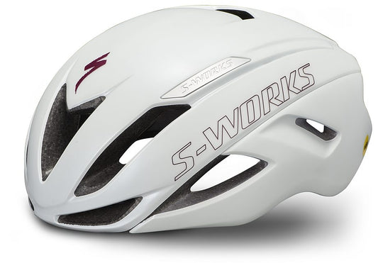 Specialized S-Works evade ii angi mips helmet matte/gloss metallic white/maroon m Helmets Specialized   