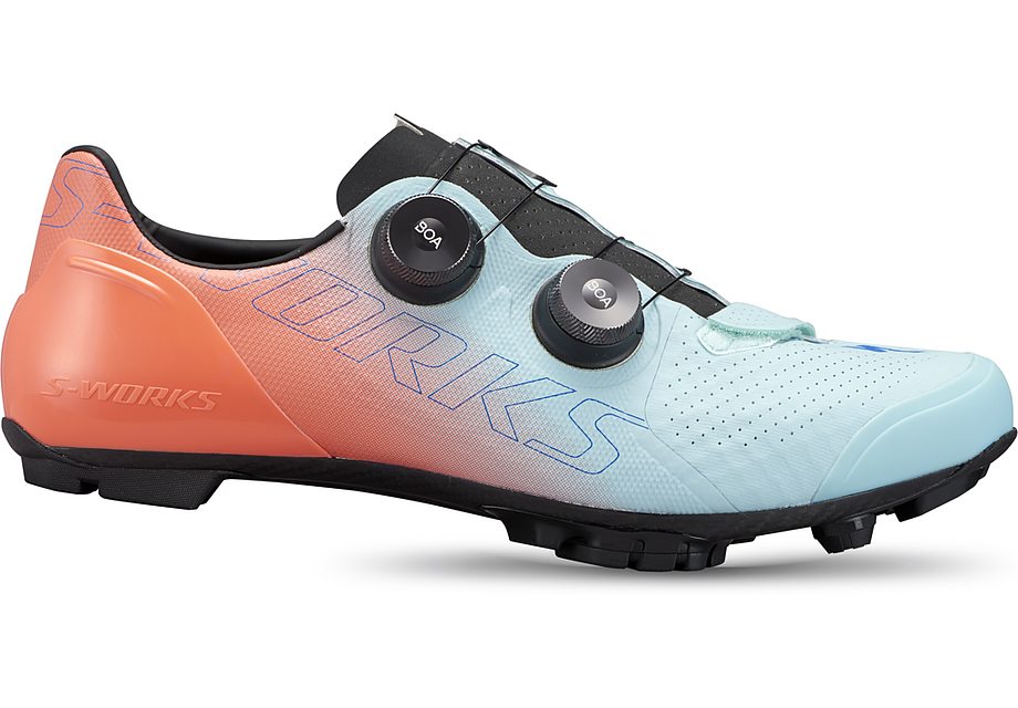 Specialized S-Works recon shoe arctic blue/vivid coral/ sky blue 46.5 Shoes and Insoles Specialized   