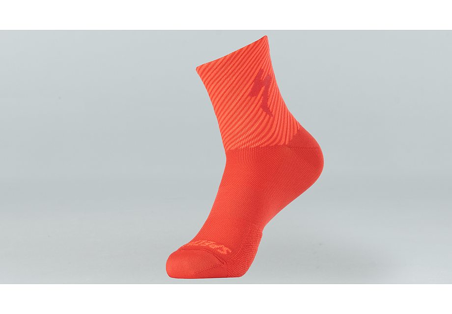 Specialized soft air mid sock flo red/rocket red stripe xl Socks Specialized   