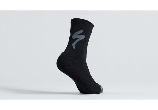 Specialized merino deep winter tall logo sock black s Socks Specialized   