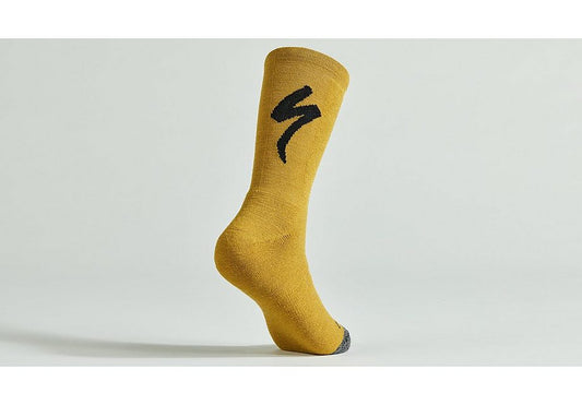 Specialized merino deep winter tall logo sock harvest gold xl Socks Specialized   