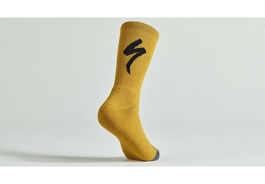 Specialized merino deep winter tall logo sock harvest gold s Socks Specialized   
