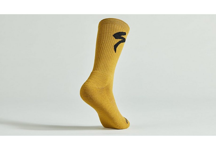 Specialized merino midweight tall logo sock harvest gold s Socks Specialized   