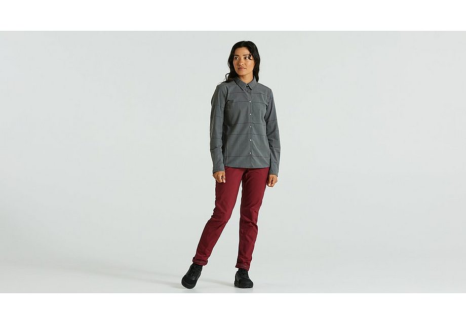 Specialized s/f riders flannel shirt ls wmn grey flag window s Apparel Specialized   