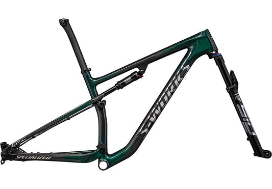 Specialized epic S-Works frmset gloss green tint fades over carbon / chrome s Framesets Specialized   