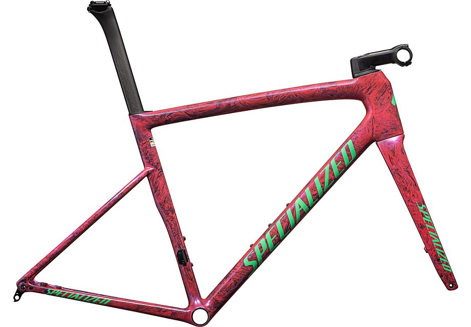 Specialized tarmac sl8 frmset gloss carbon / metallic vivid pink strata / electric green 56 Framesets Specialized   